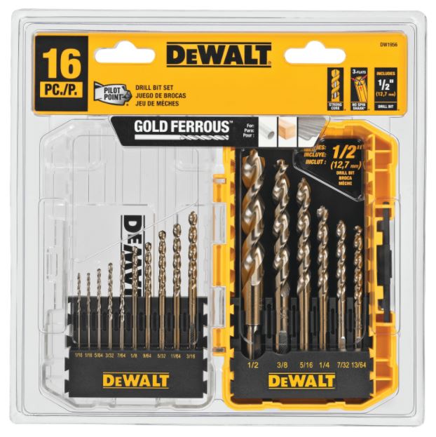 Set De 16 Brocas Hss Dewalt Dw1956
