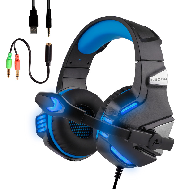 Audífonos Gamer Pro con Luz LED Sonido HD 360 G3000 Redlemon