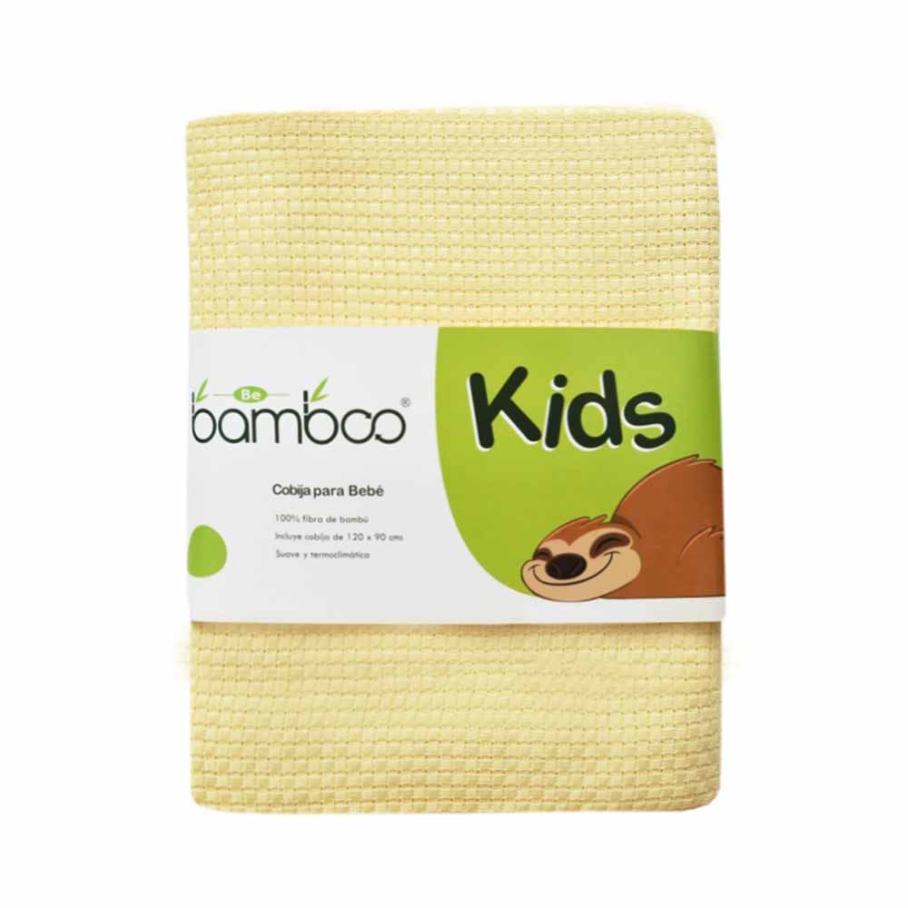 COBIJA PARA BEBE 100 % BAMBÚ AMARILLA