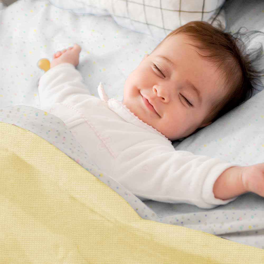 COBIJA PARA BEBE 100 % BAMBÚ AMARILLA