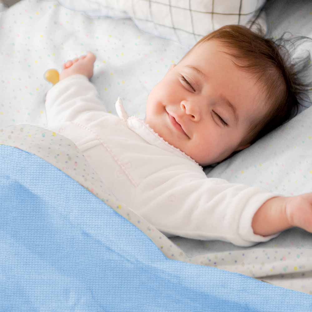 COBIJA PARA BEBE 100 % BAMBÚ AZUL