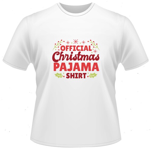 T-shirt Blanca, Pijama oficial navideña