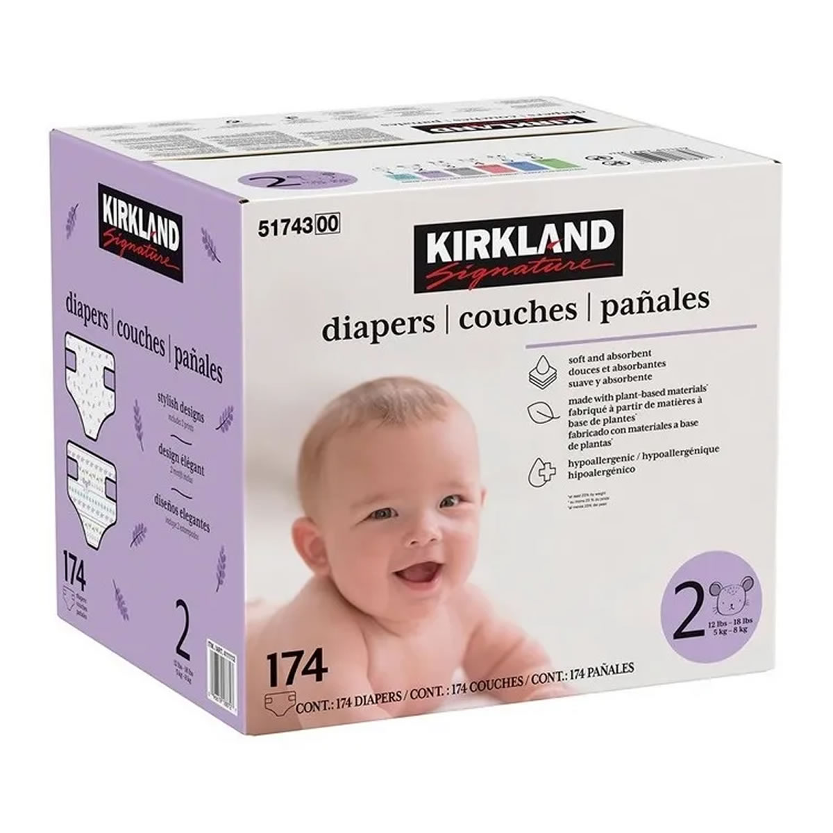 Pañales Unisex Etapa 2 174 Pz Kirkland Signature 4111112 CST