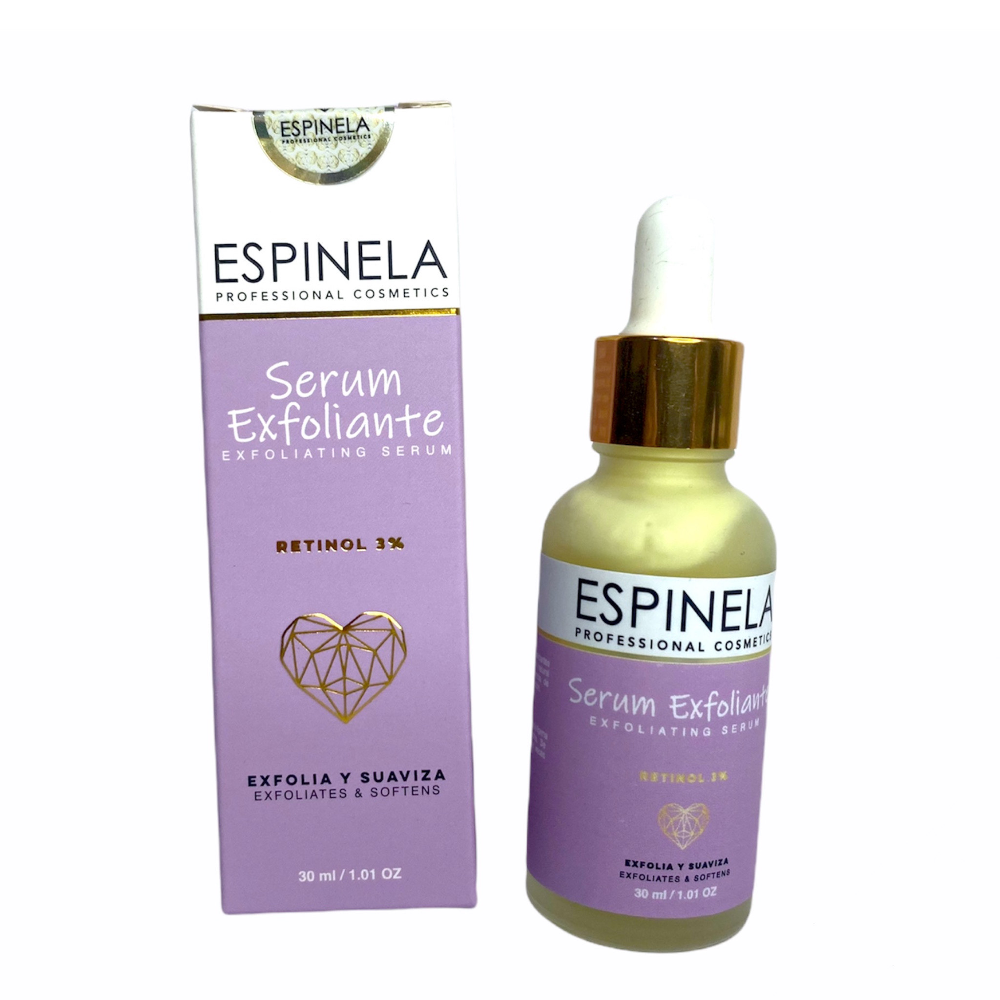 Suero Exfoliante Espinela Retinol 3% exfolia y suaviza