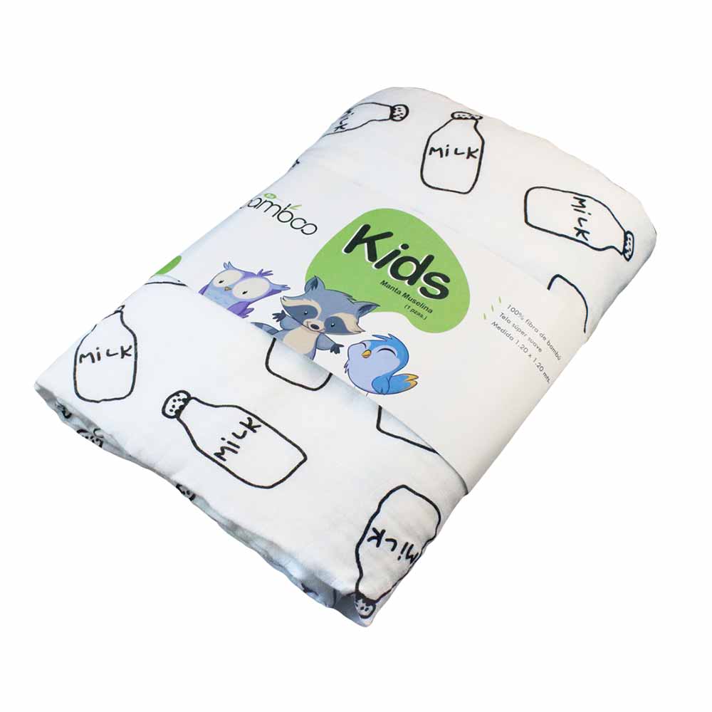 MANTA MUSELINA 100 % BAMBU BOTELLA DE LECHE 