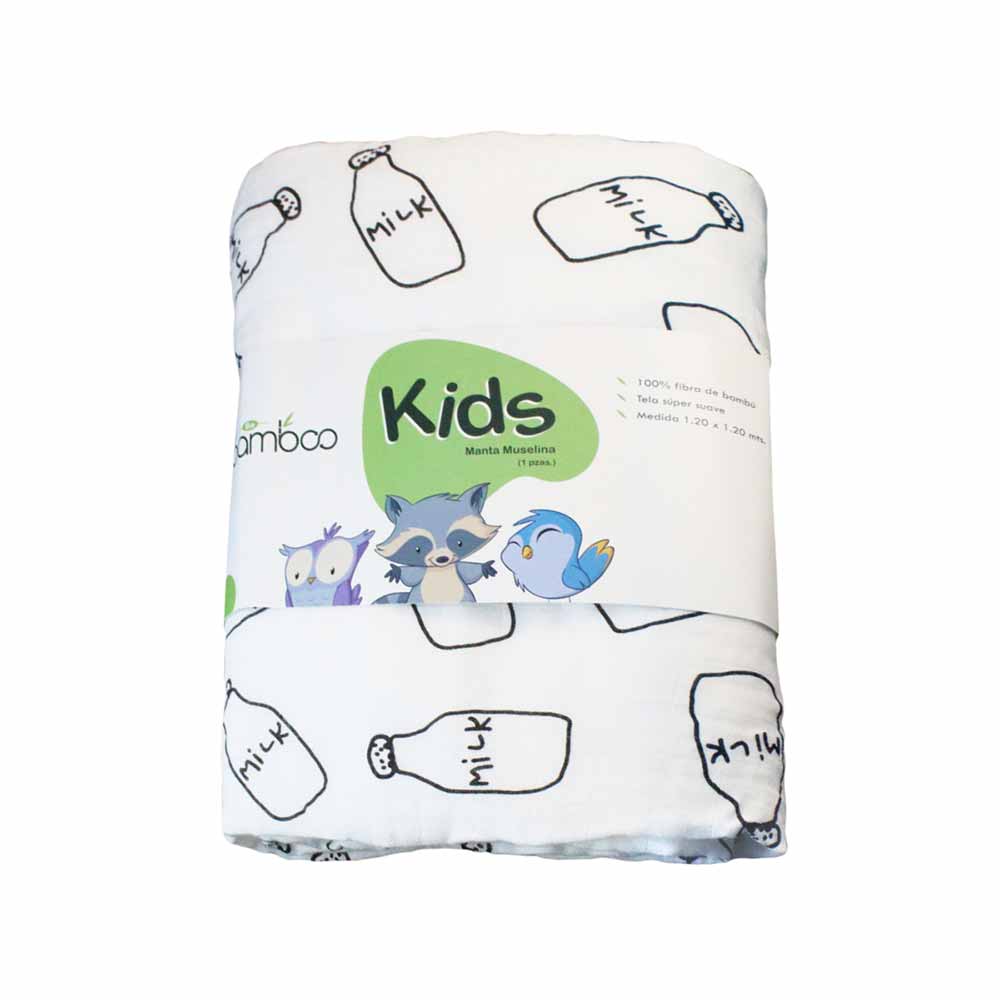 MANTA MUSELINA 100 % BAMBU BOTELLA DE LECHE 
