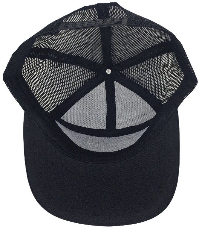 Gorra Plana Negra Lisa Poliester Bordar 7 Gajos