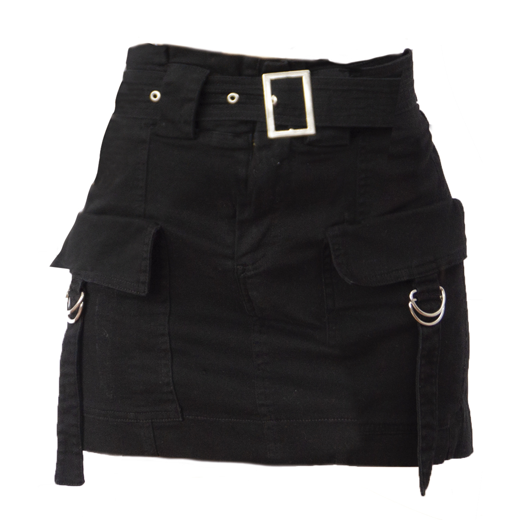 Falda Mezclilla Bolsas Cargo