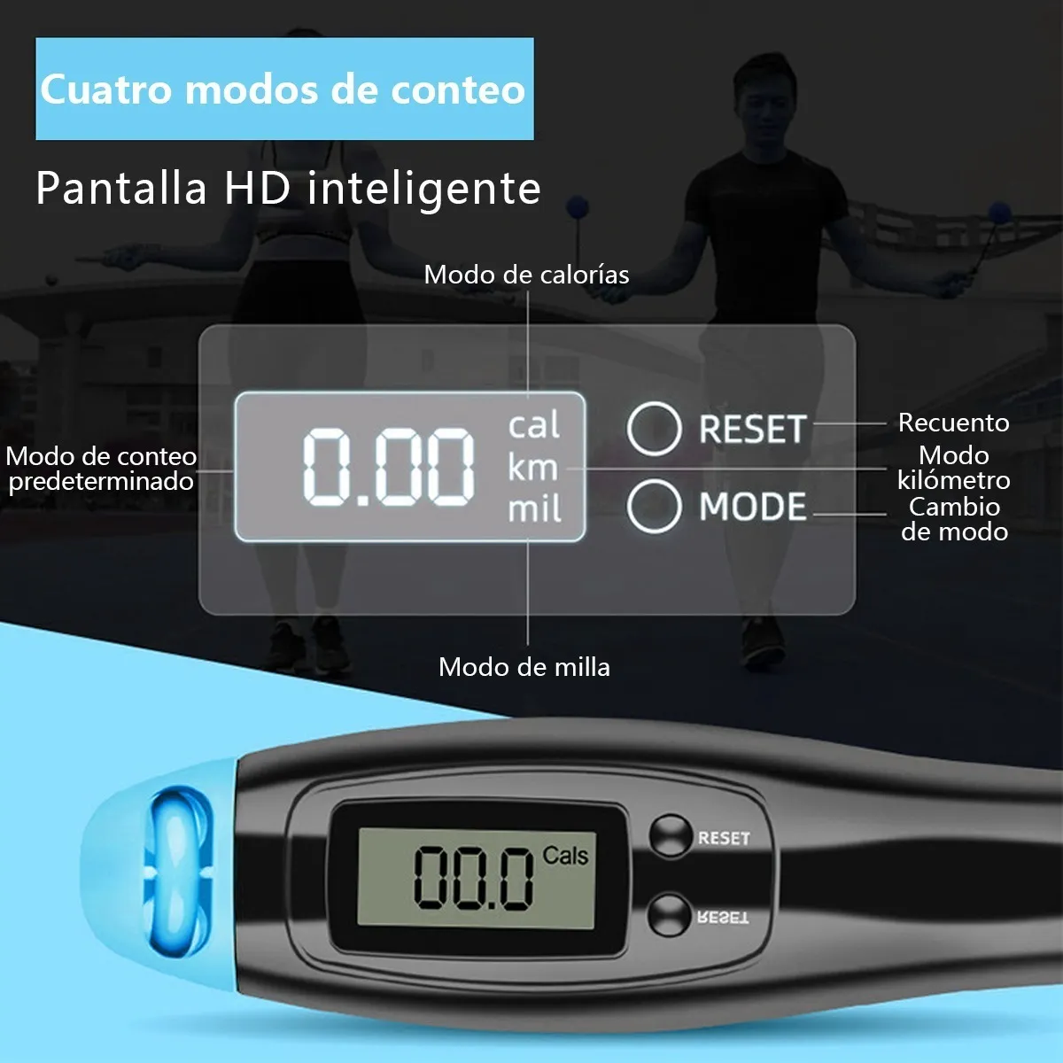 Cuerda Para Saltar Ajustable Con Contador Digital 2 Formas