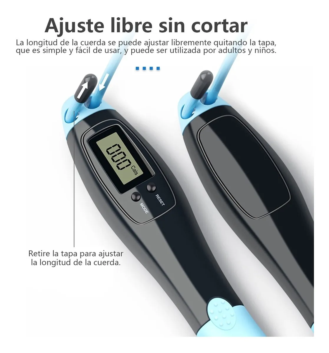 Cuerda Para Saltar Ajustable Con Contador Digital 2 Formas