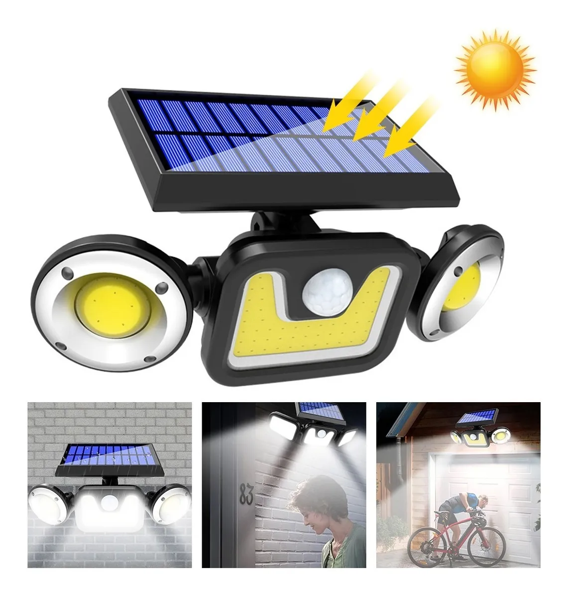 Lámpara Led De Solar Con Sensor Impermeables Aire Libre