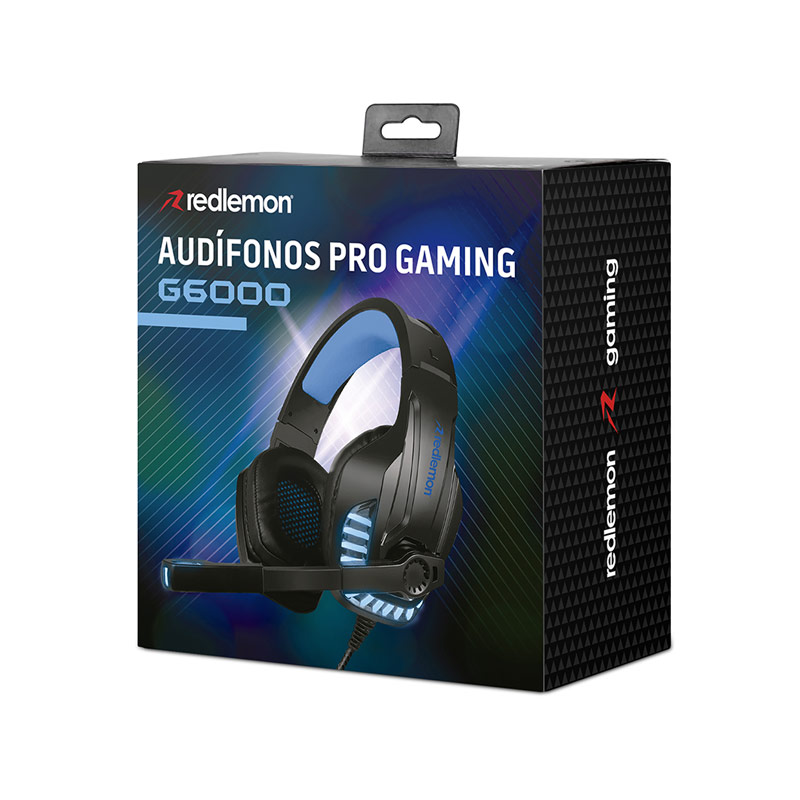 Audífonos Gamer con Micrófono Luz LED Aux 3.5mm G6000 Redlemon