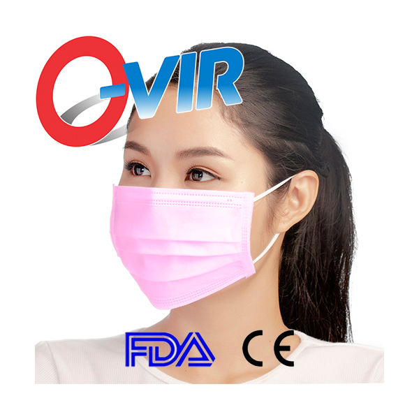 200 Cubrebocas Tricapa Quirúrgico 99% De Filtración Rosa