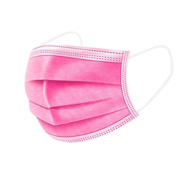 200 Cubrebocas Tricapa Quirúrgico 99% De Filtración Rosa