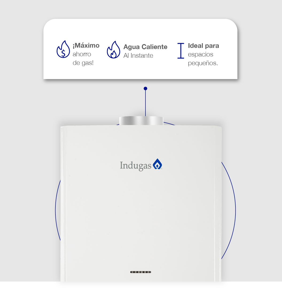 Calentador de Agua Indugas Instantaneo 6 Litros por Min GAS Natural 1 Servicio