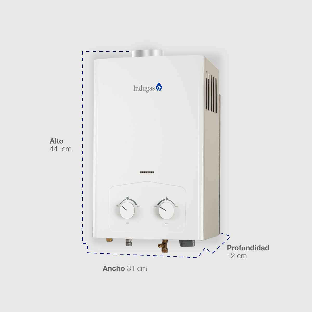 Calentador de Agua Indugas Instantaneo 6 Litros por Min GAS Natural 1 Servicio