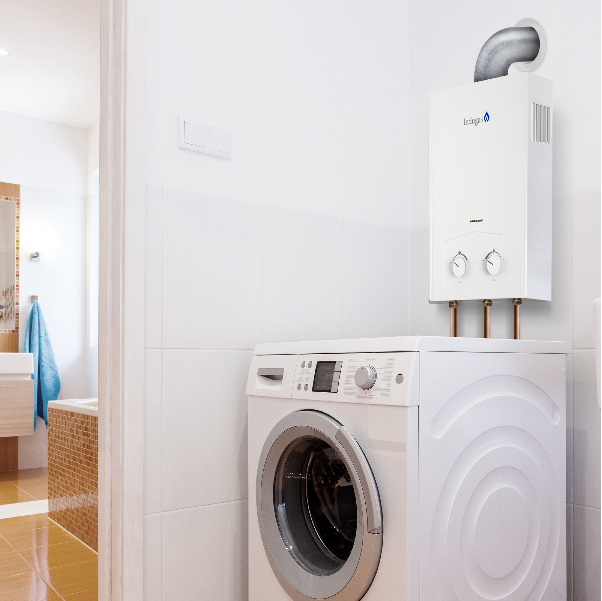 Calentador de Agua Indugas Instantaneo 6 Litros por Min GAS Natural 1 Servicio