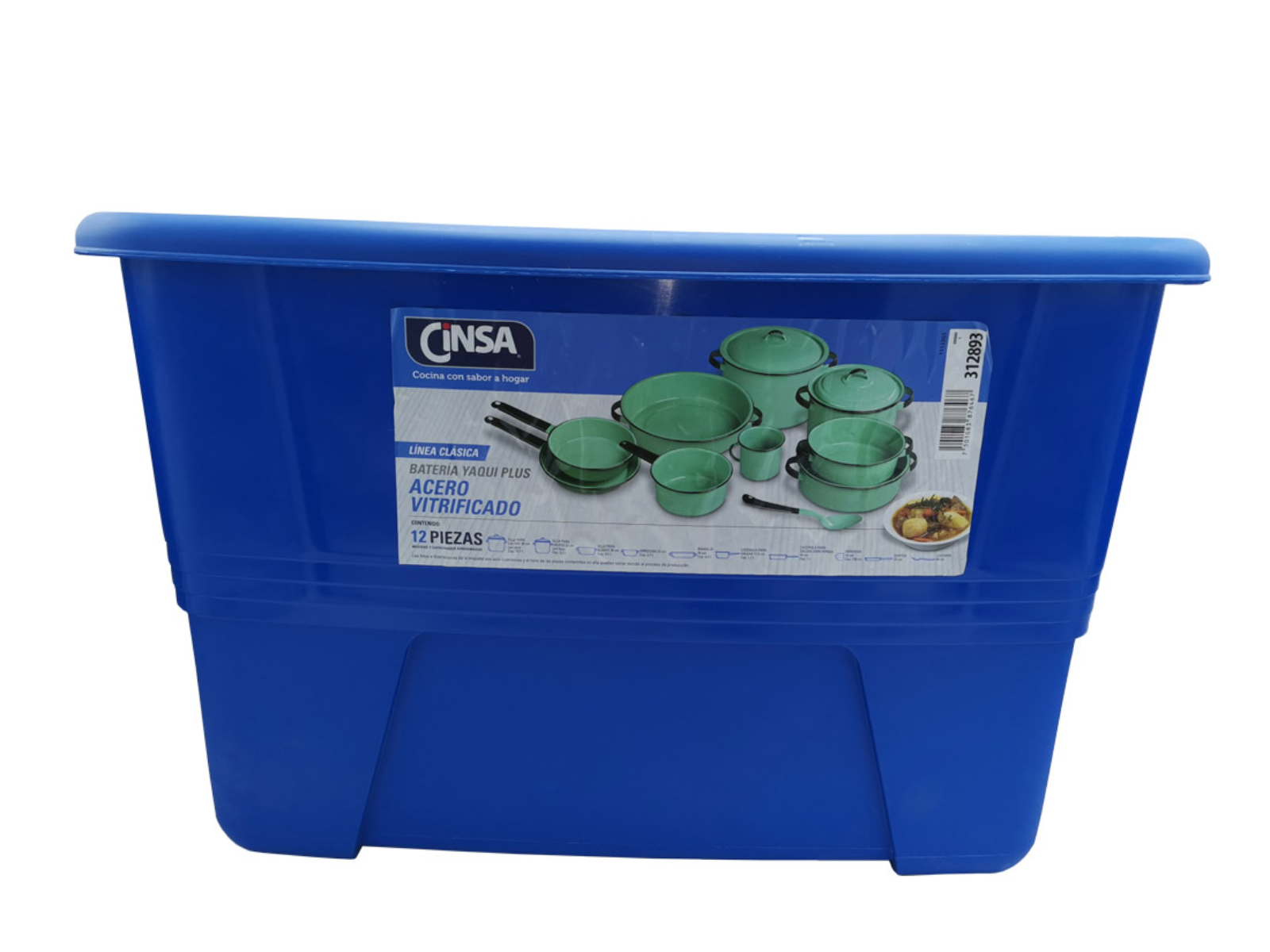 Batería de Cocina Cinsa Yaqui Plus 312893 Verde Jade 14 piezas acero vitrificado END1D