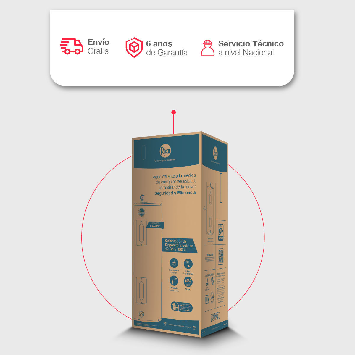 Calentador de Agua Deposito Electrico Rheem 152 Litros 220 V