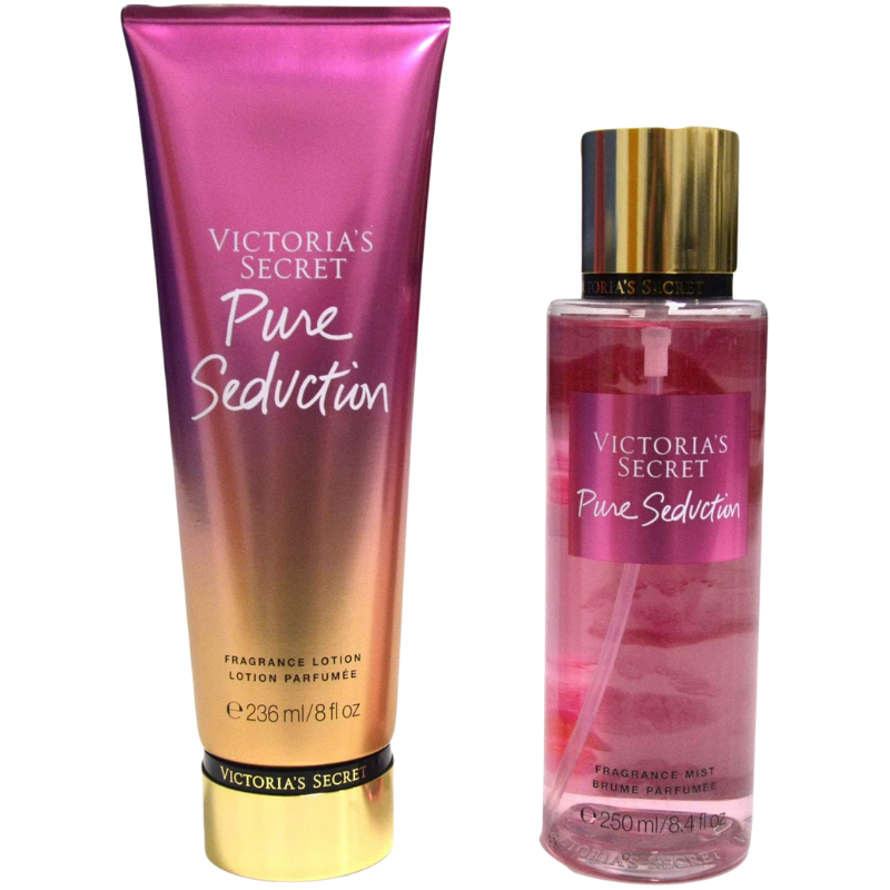Set Victoria's Secret Pure Seduction Body Mist 250 ML + Crema 236 ML