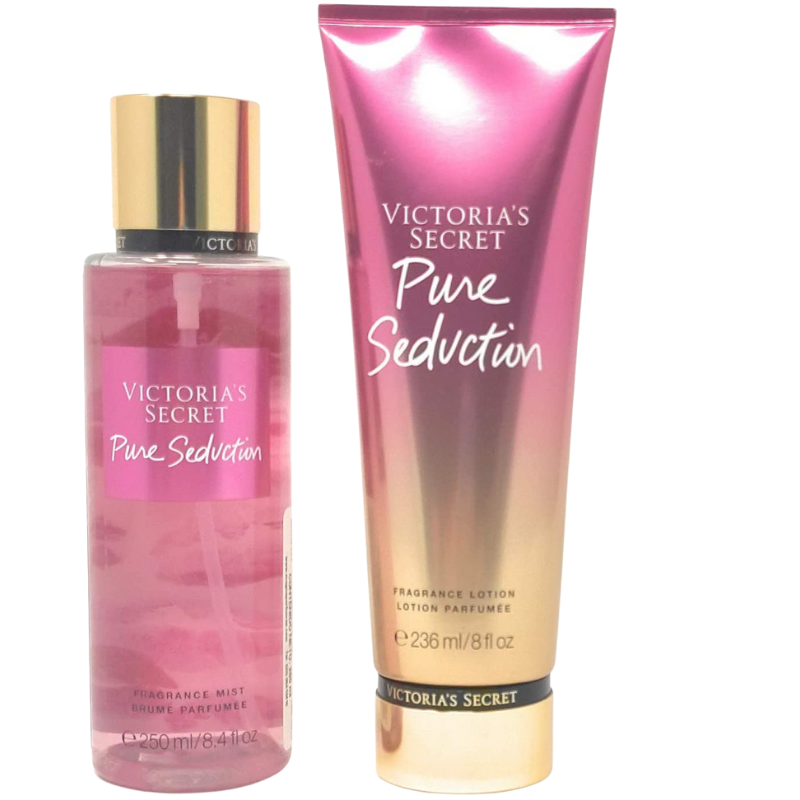 Set Victoria's Secret Pure Seduction Body Mist 250 ML + Crema 236 ML