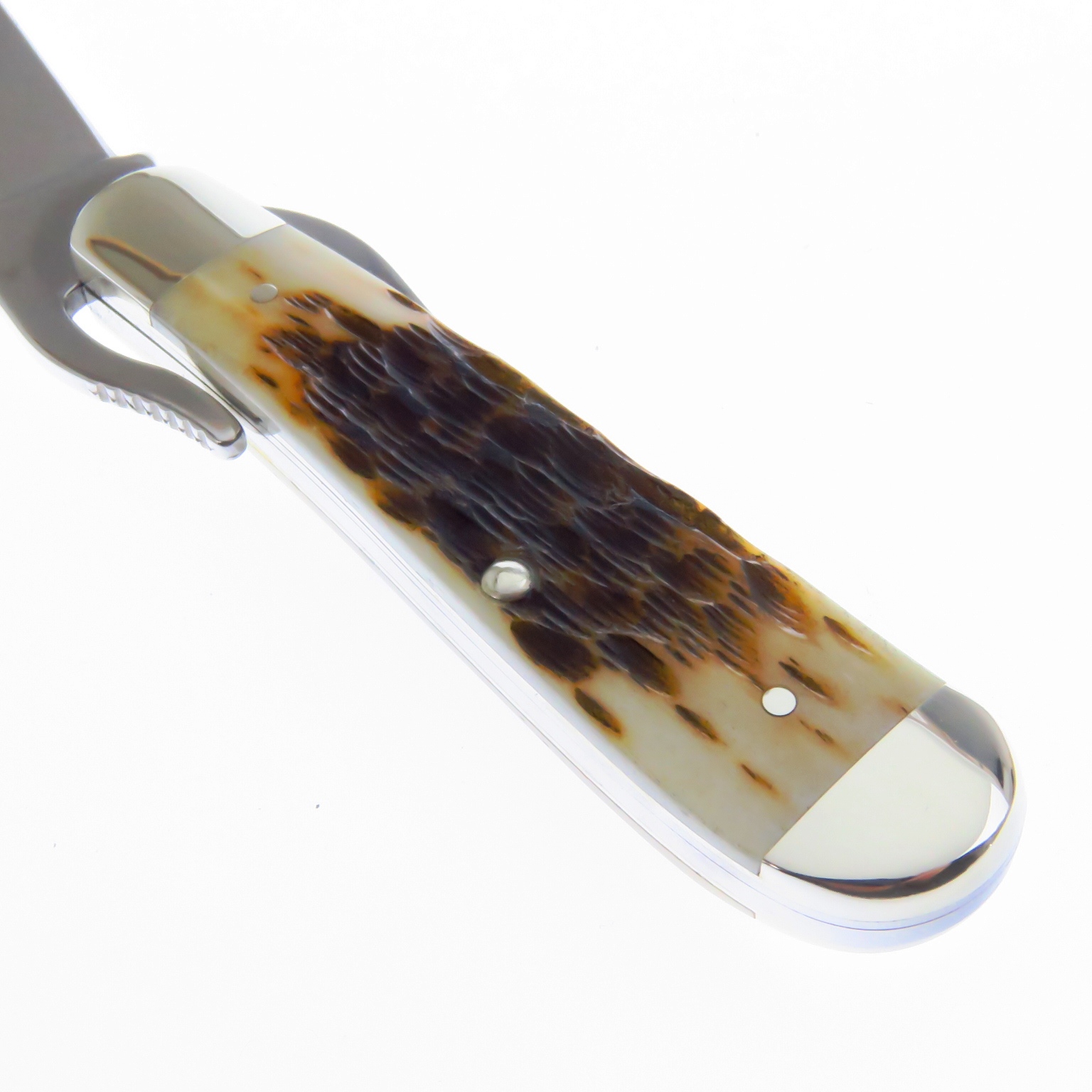 Ca260 Case Russlock Navaja Amber Hueso Resacado Con Seguro.