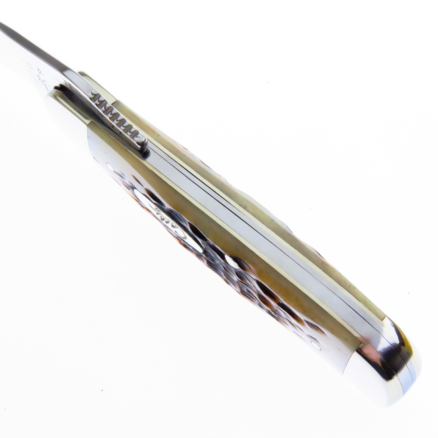 Ca260 Case Russlock Navaja Amber Hueso Resacado Con Seguro.