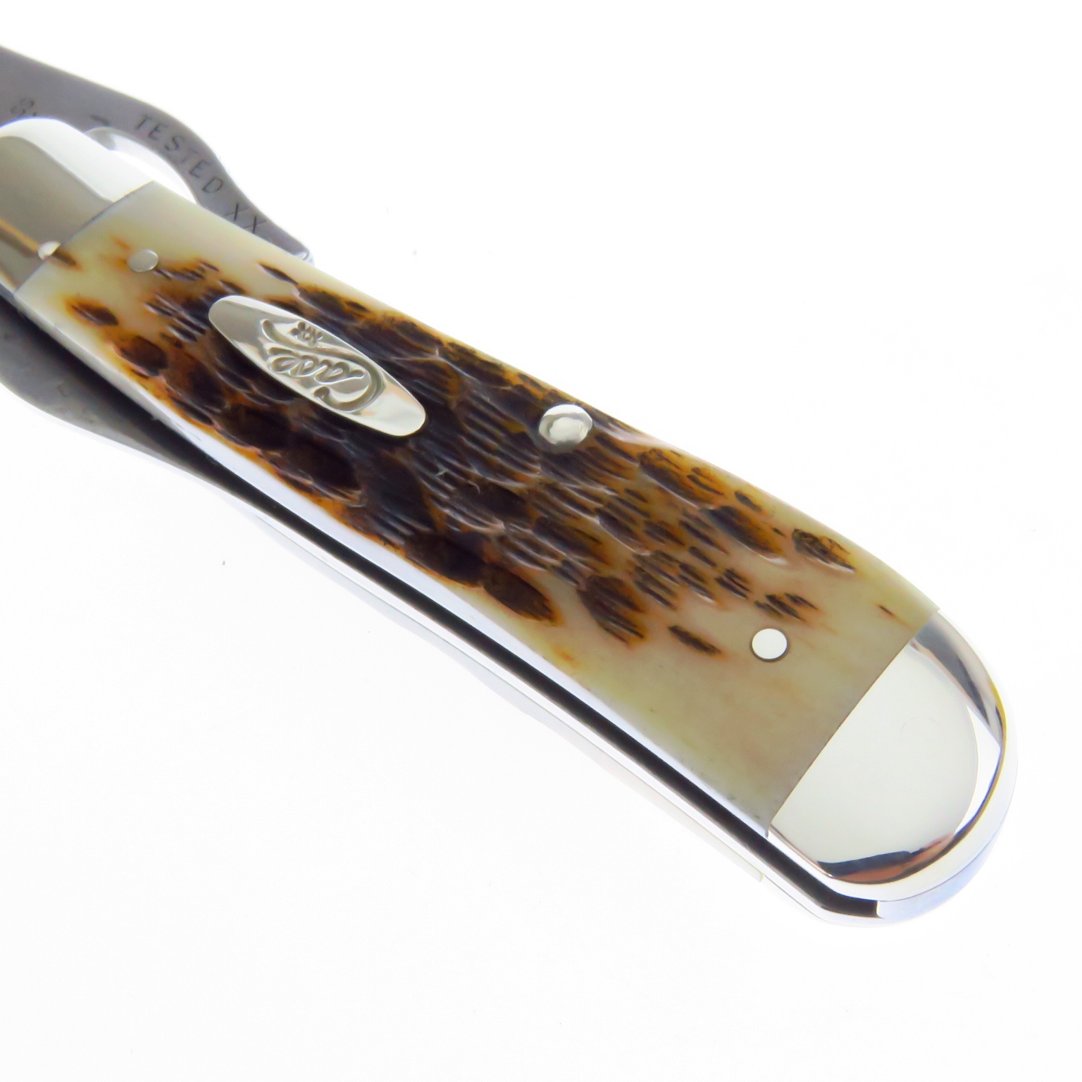 Ca260 Case Russlock Navaja Amber Hueso Resacado Con Seguro.