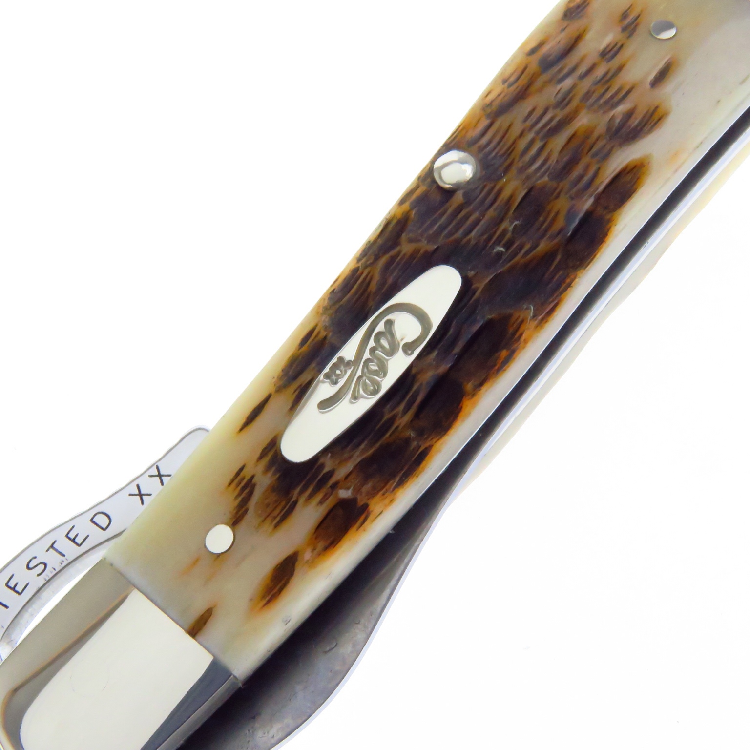 Ca260 Case Russlock Navaja Amber Hueso Resacado Con Seguro.