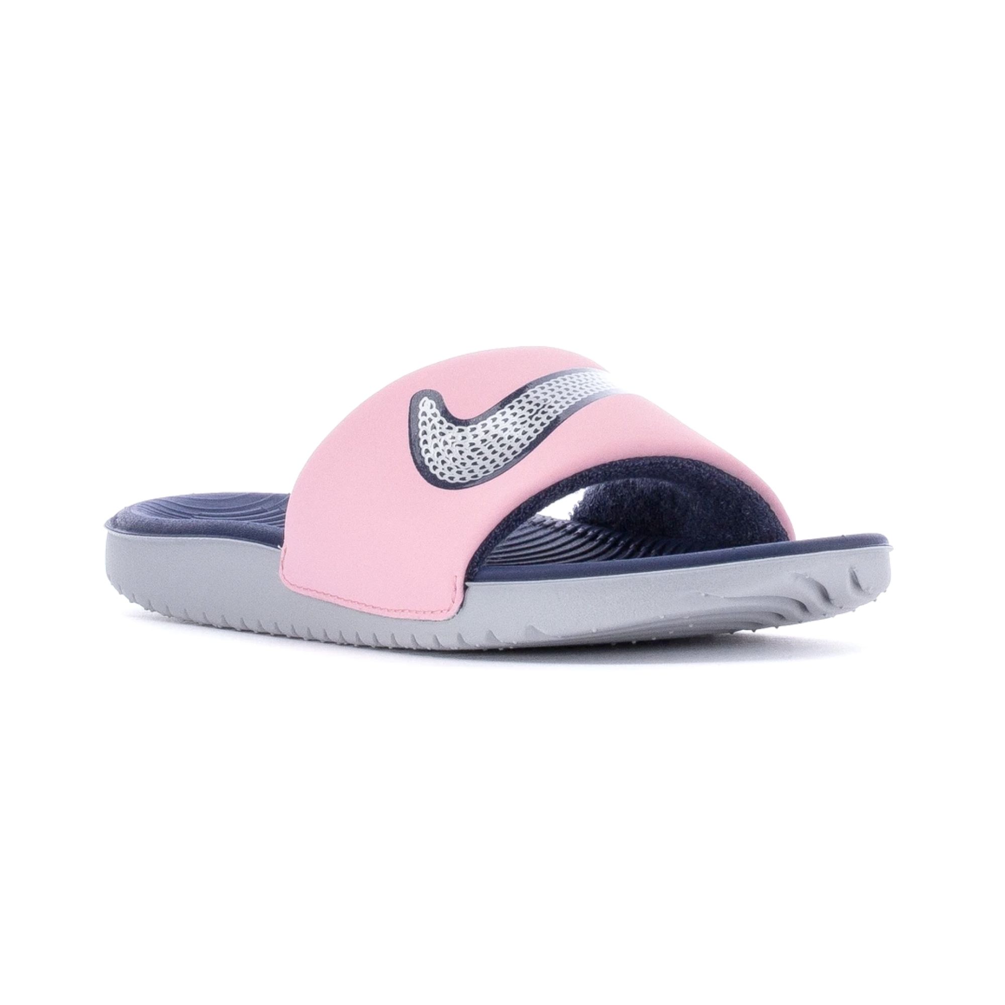 Sandalia Nike Kawa Slide Azul Rosa Dama Original DB3299600