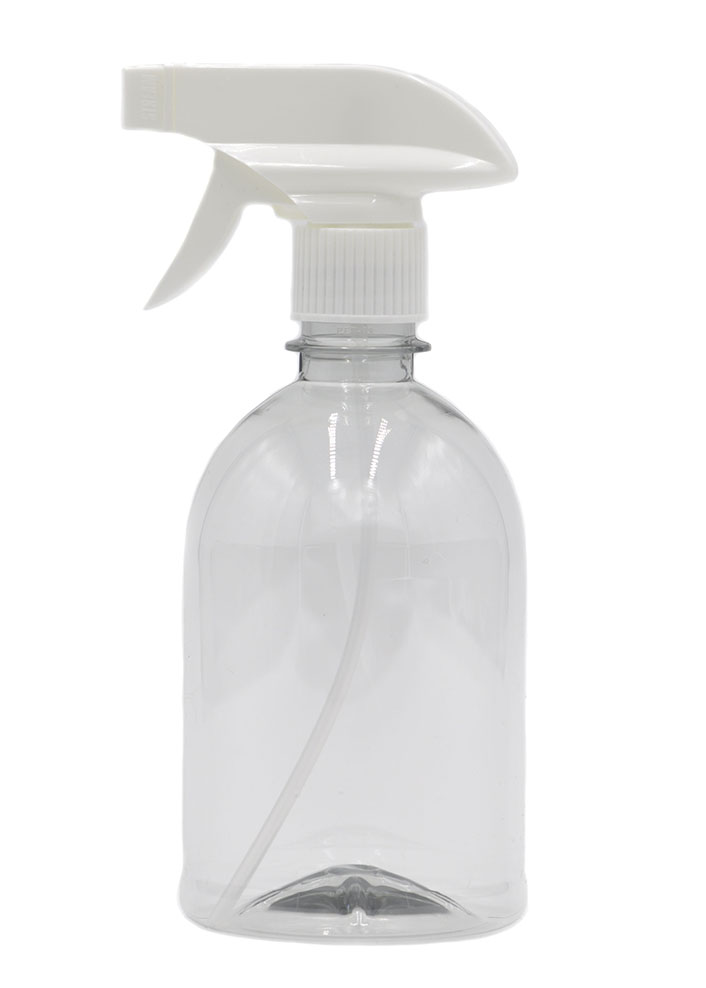 Pack con 6 atomizadores 500 ml. Botella transparente con aspersor de gatillo color blanco