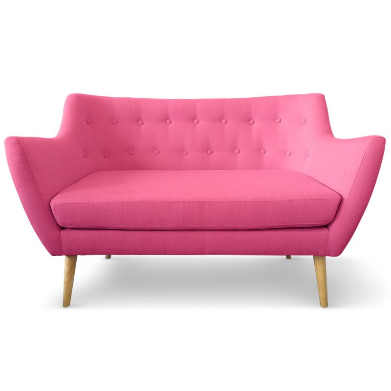 Invite - Loveseat estilo escandinavo en tela color fiushia