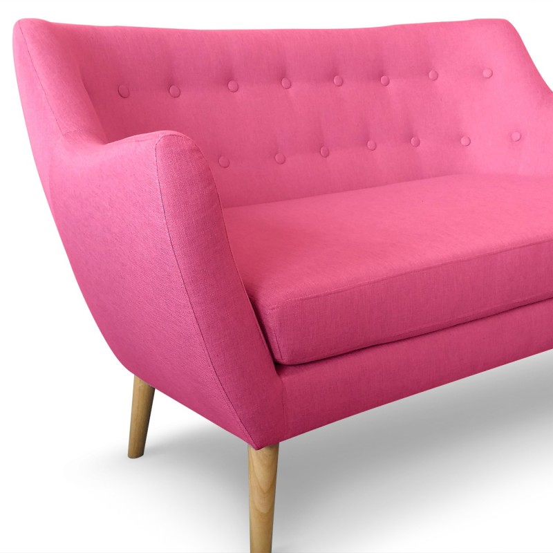 Invite - Loveseat estilo escandinavo en tela color fiushia