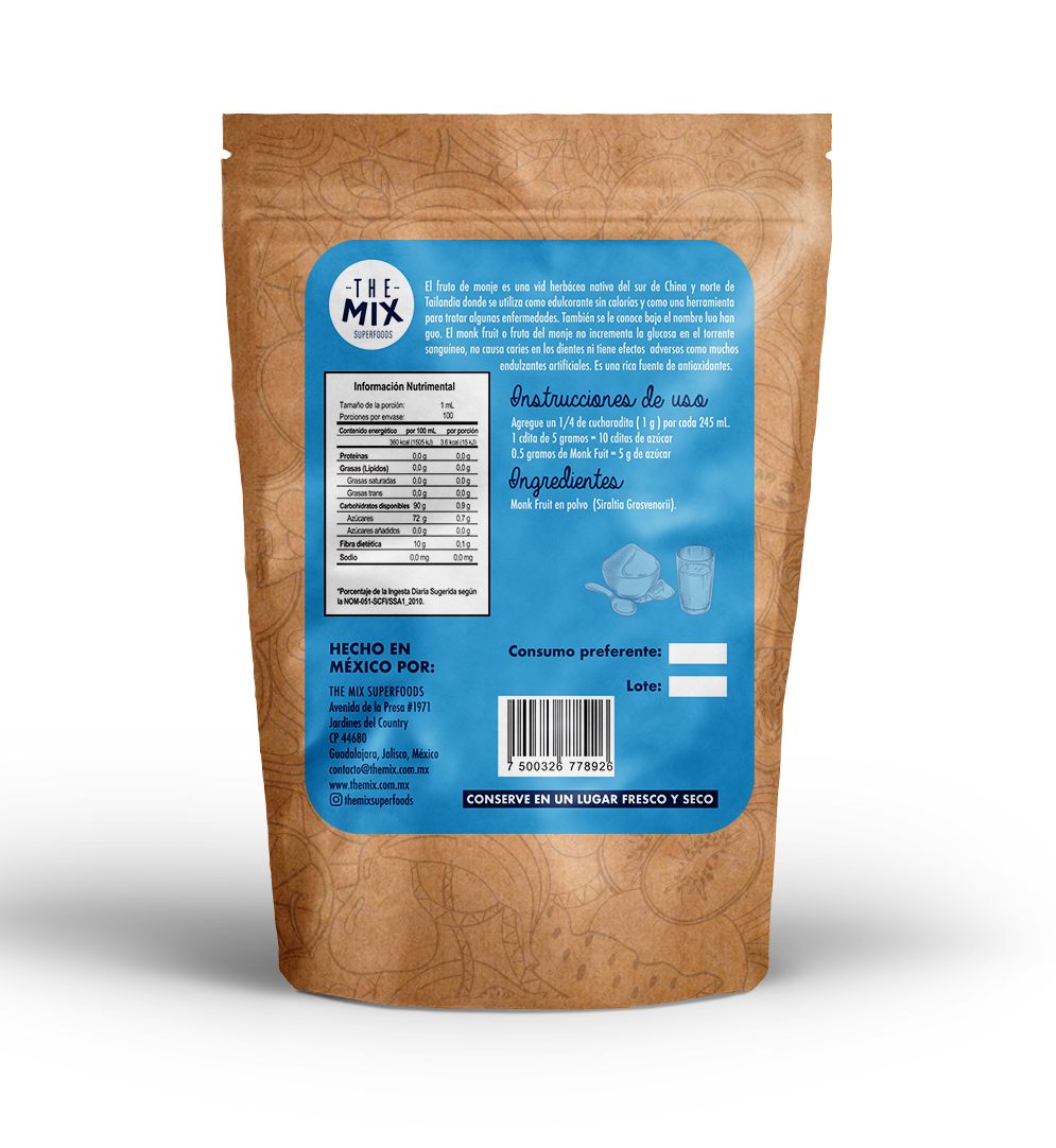 MONK FRUIT 100% Natural. Sin Eritritrol. Fruta del monje