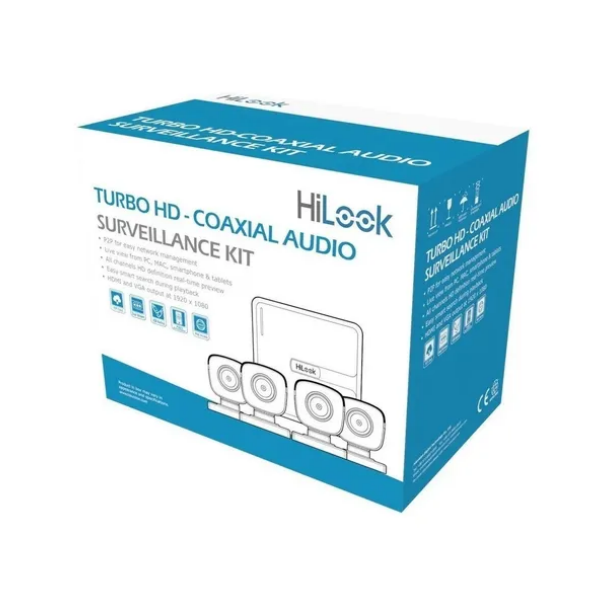 KIT 4 CAMARAS HILOOK CON MICROFONO INTEGRADO