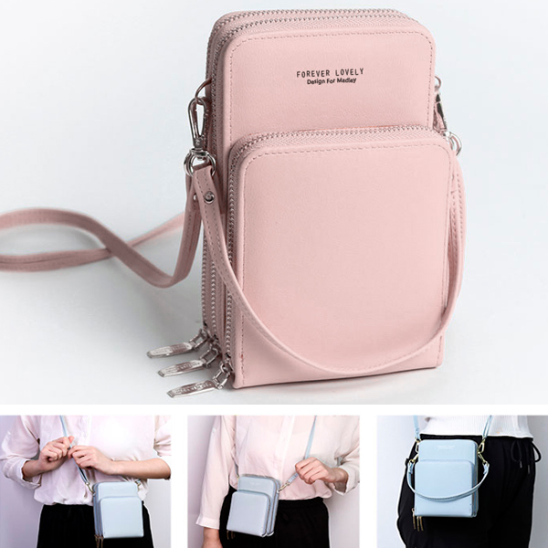 Elegante Cartera Porta Celular Para Mujer Bolsa Ajustable