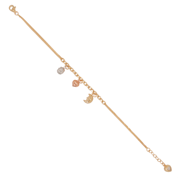 Pulsera con Colgantes en Oro Amarillo de 14 K + Obsequio