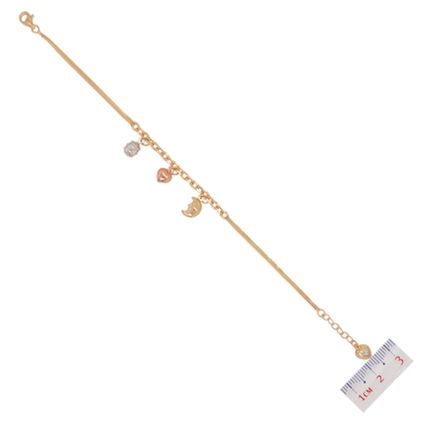 Pulsera con Colgantes en Oro Amarillo de 14 K + Obsequio