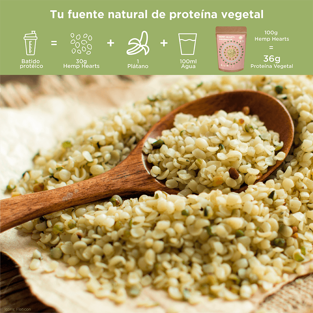 Hemp Hearts Orgánicos 250 gramos TAU Superfoods, Vegano, Natural, sin GMOs, Keto, sin Gluten