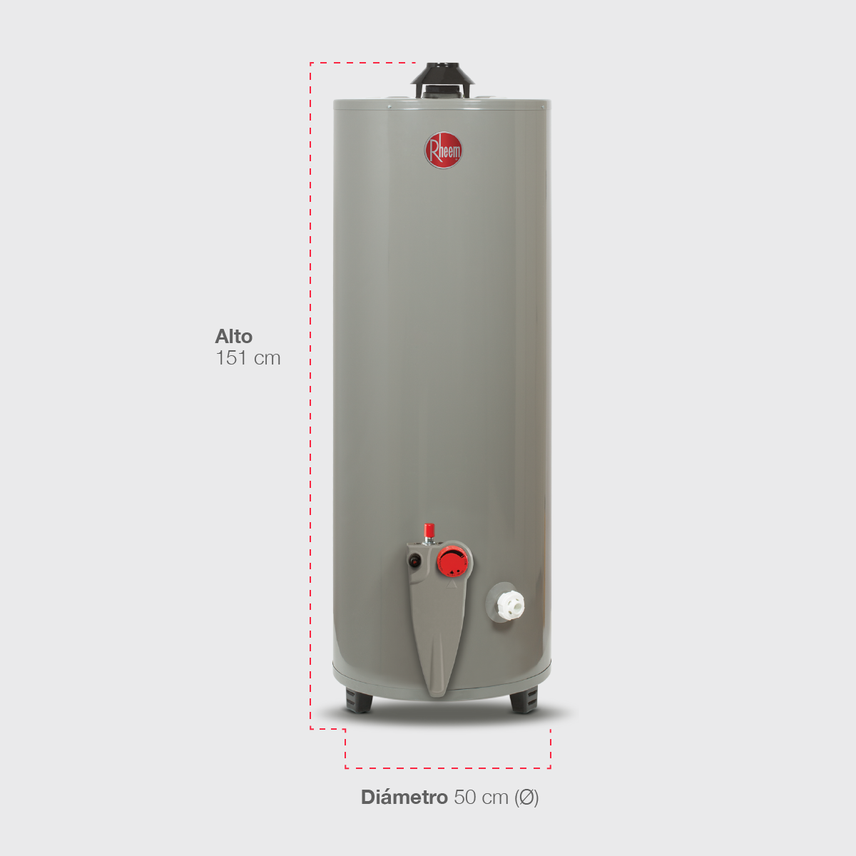 Calentador de agua Rheem de deposito 190 Litros a gas NAT 