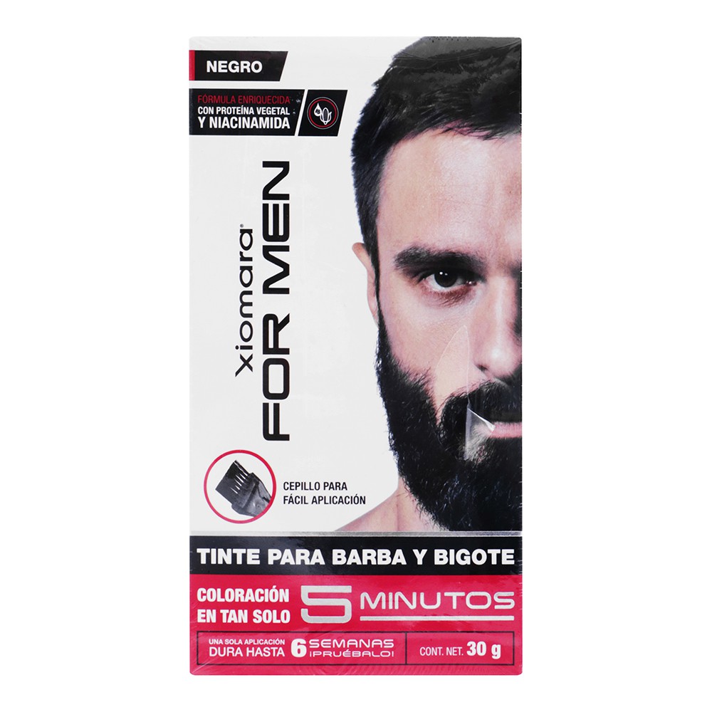 Tinte Para Barba y Bigote Tono NEGRO en Tan Solo 5 Minutos 30g Xiomara