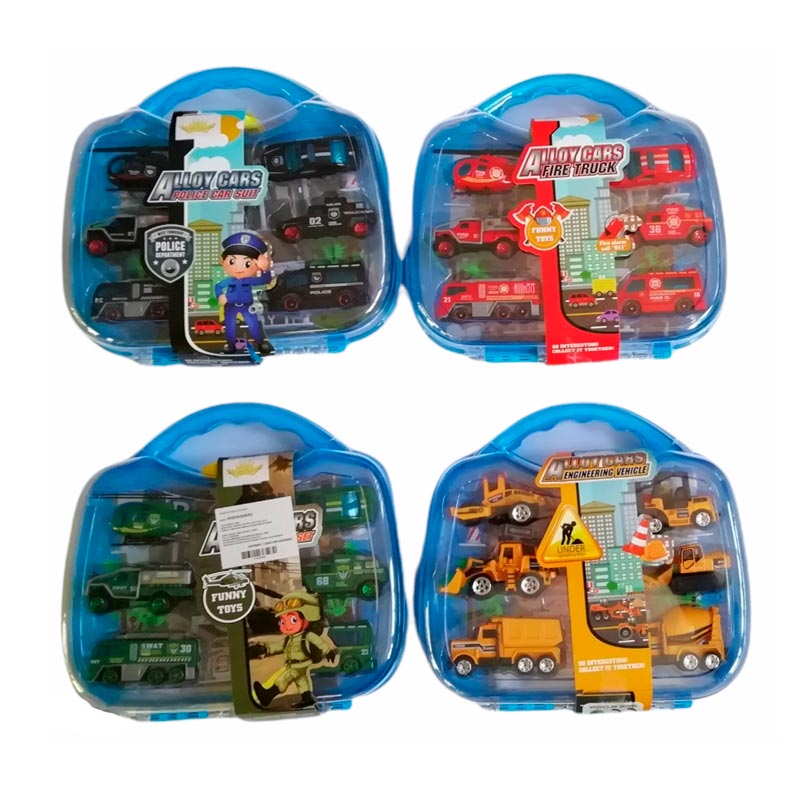 Set Carros Juguetes Friccion Bebes Niños Mayoreo 251412-251415