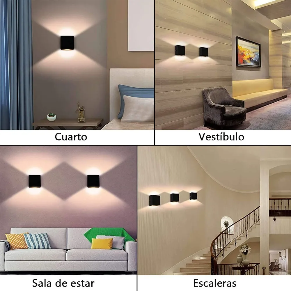 Lámpara De Arbotante Para Muro Interior 6w Luz Amarilla