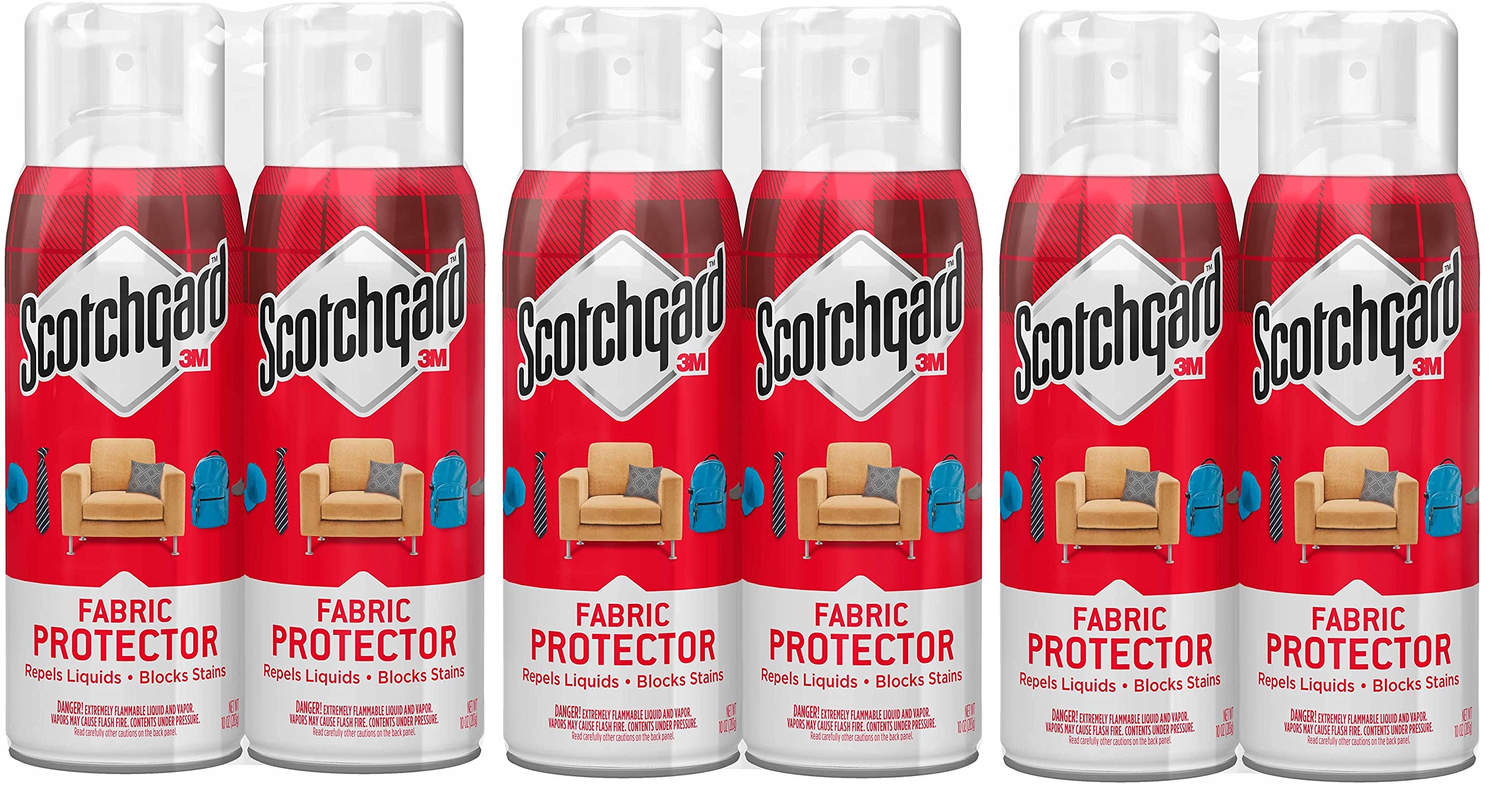 Teflon Protector De Telas Repelente Liquidos Manchas 6 Pzas