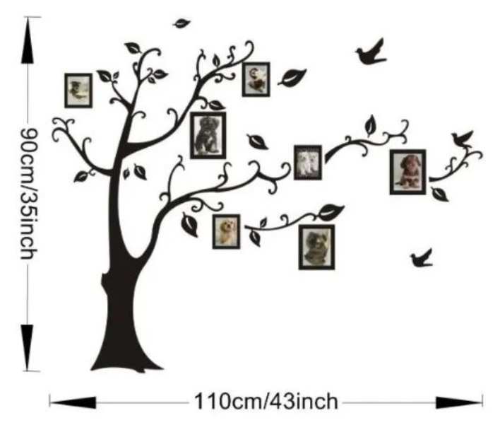 Pegatina Decorativa Arbol Genealógico Pared Fotos Decoracion