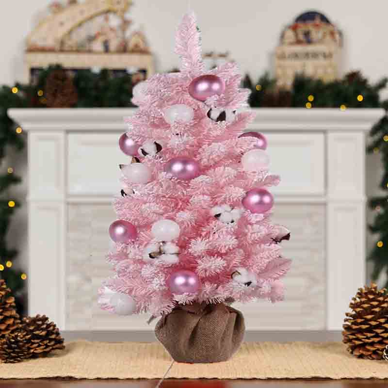 Arbol de Navidad Artificial Mini Rosa Decoración de Mesa Alto 60 cm Kyuden Home
