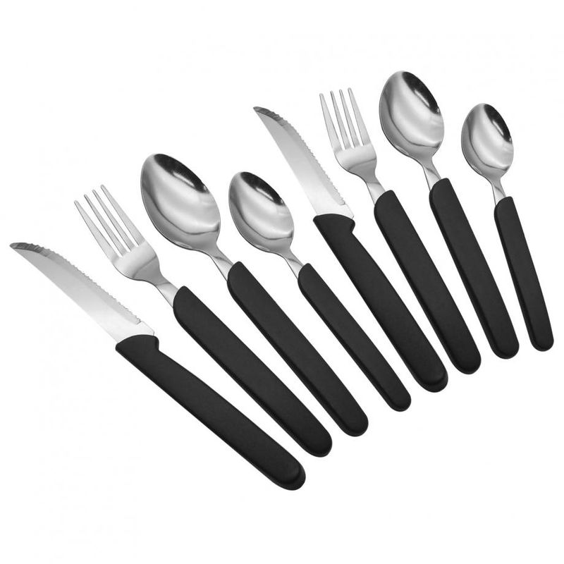 Set De Cubiertos Mango Negro Ekco