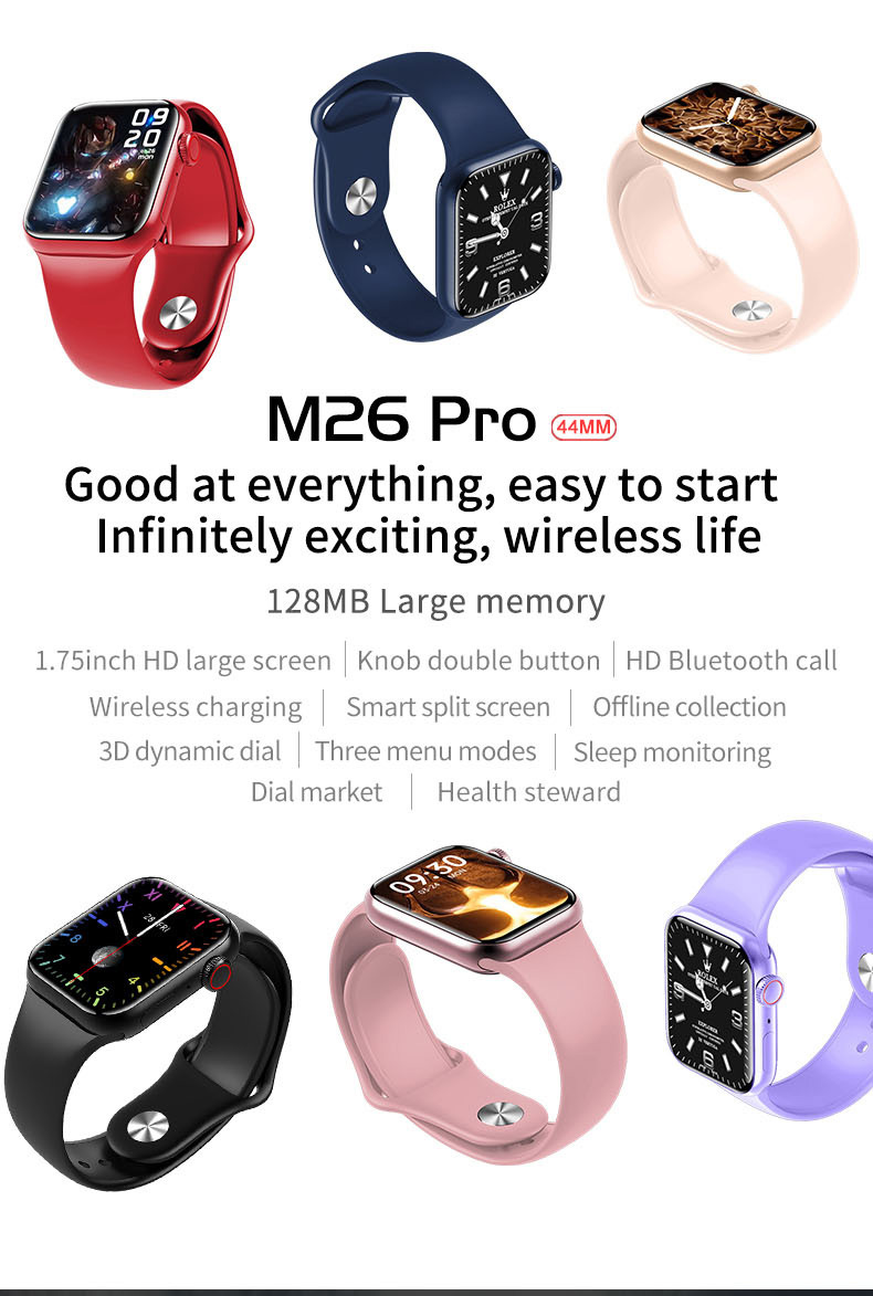 SMARTWATCH M26 PRO BY NS TECH  Con Carga Inalambrica y Juegos Negro