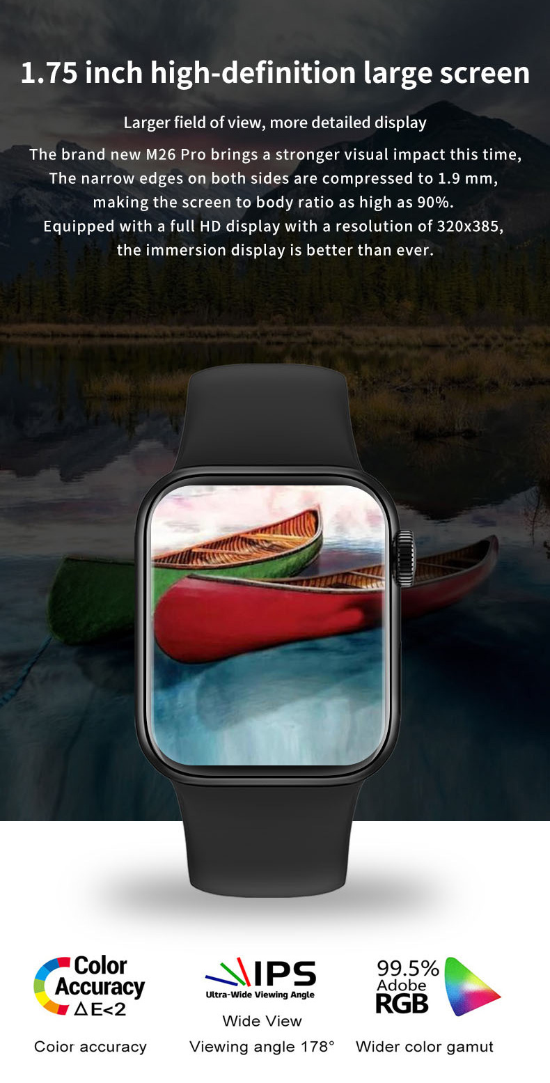 SMARTWATCH M26 PRO BY NS TECH  Con Carga Inalambrica y Juegos Negro