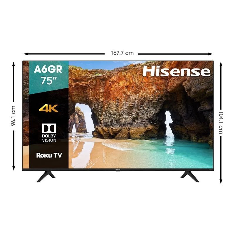 Pantalla Hisense 4k Uhd 75 pulgadas 75A6GR 